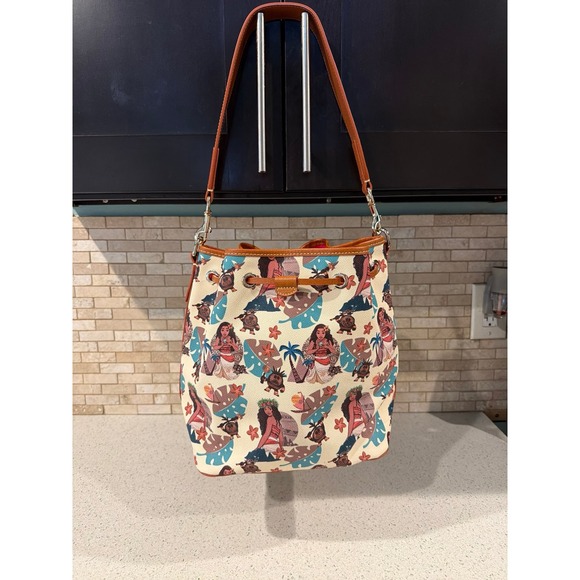 Disney Dooney & Bourke Moana Drawstring Hand Bag Bucket Purse - Picture 3 of 5